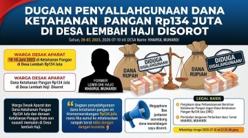 Dana Ketahanan Pangan Rp134 Juta Diduga Jadi Bancakan, APH Diminta Turun Tangan